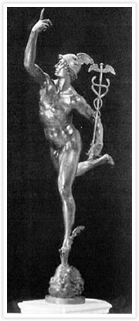 ギリシア神話のヘルメスの像。