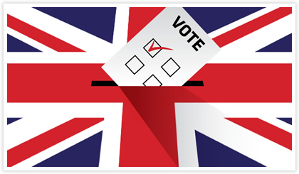 英国旗をデザインした投票箱