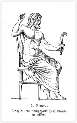ギリシア神話　カマを持つ姿で描かれるクロノス